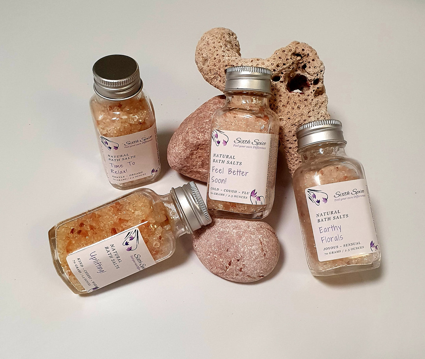 Natural herbal homemade bath salts in a jar