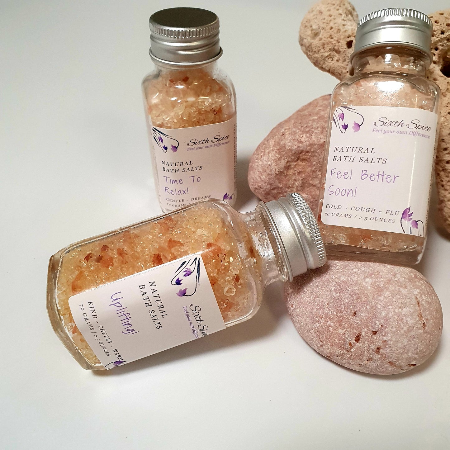 Natural herbal homemade bath salts in a jar