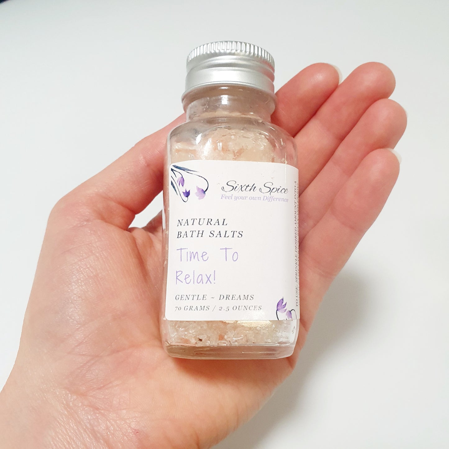 Natural herbal homemade bath salts in a jar