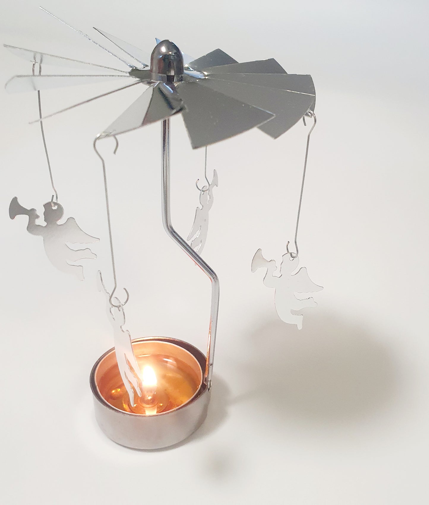 Angels on high - Rotating tealight candle holder