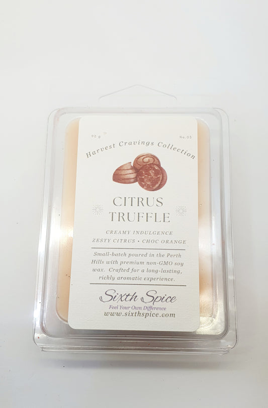 Sixth Spice Chirps Truffle wax melt on a white background
