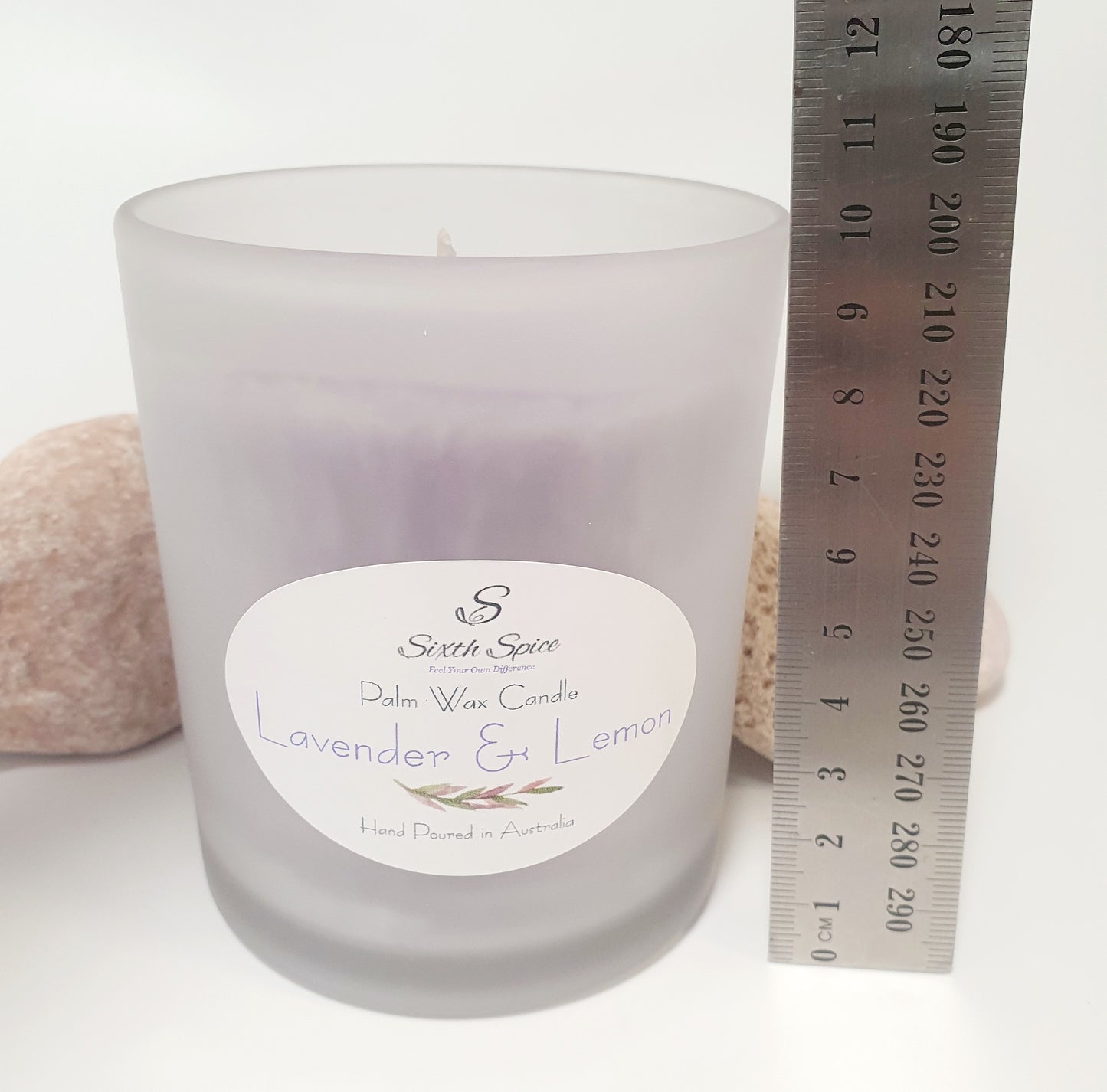Lavender & Lemon Scented Large Palm Wax Candle