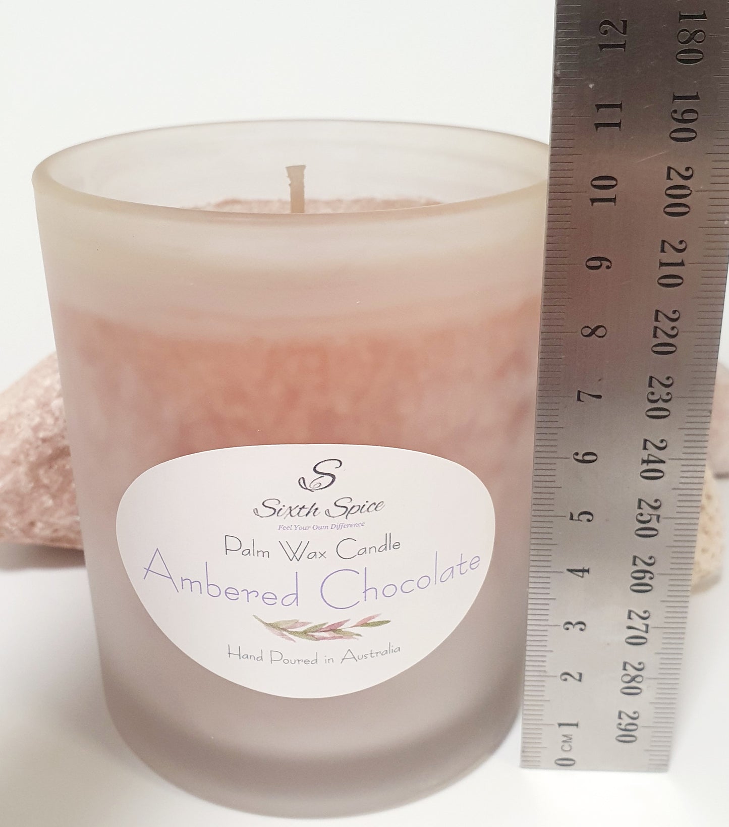 Ambered Chocolate Scented Large Palm Wax Candle