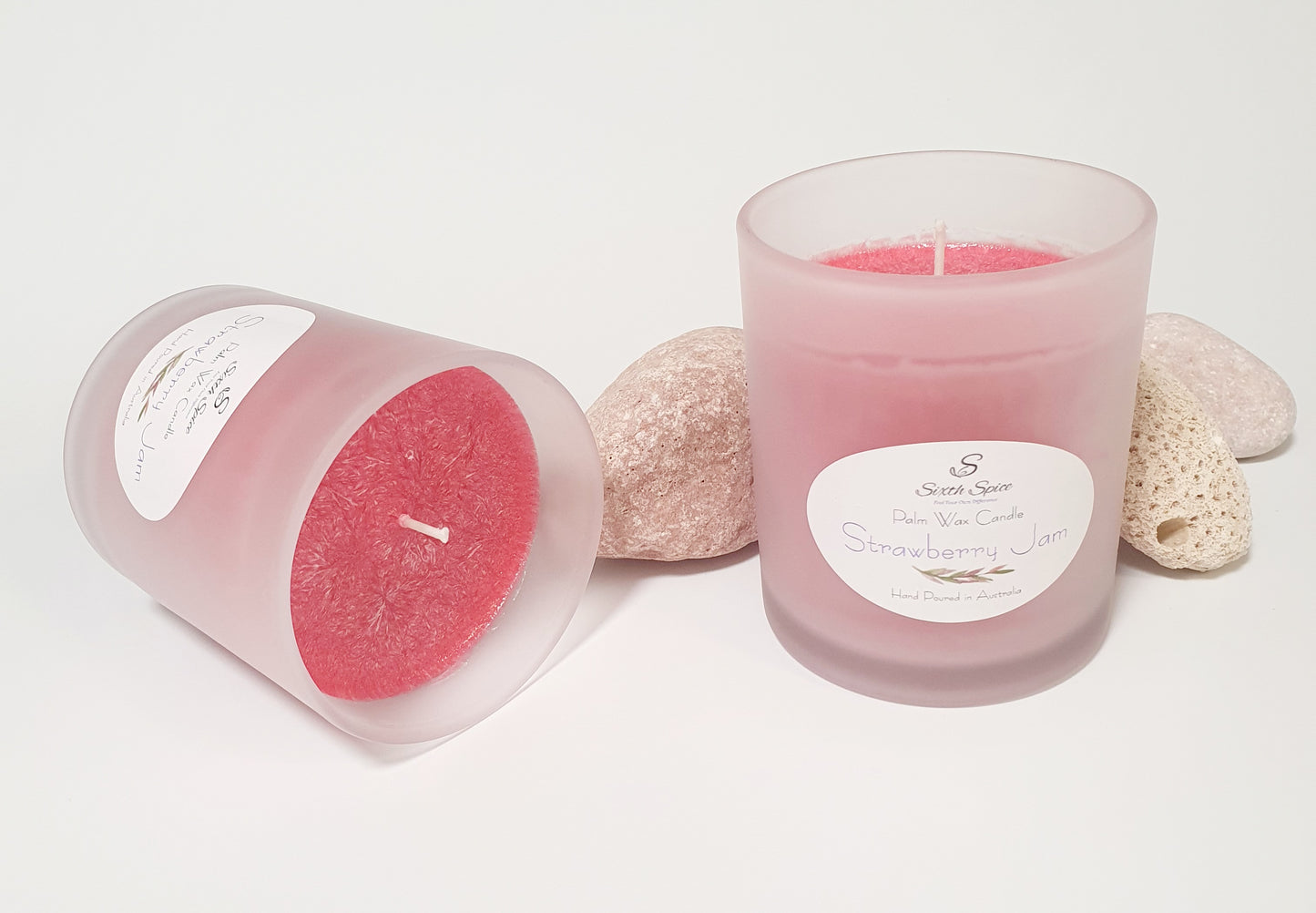 Strawberry Jam Scented Large Palm Wax Candle
