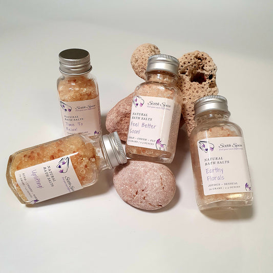 Natural herbal homemade bath salts in a jar